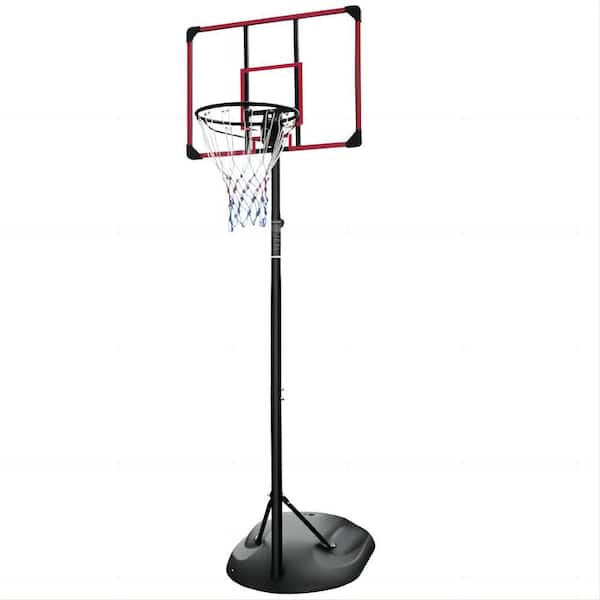 Huluwat 7.5 ft. to 9.2 ft. H Adjustment Portable Poolside Basketball Hoop Goal 32 in. Backboard, with Easy Rolling Wheels, Red