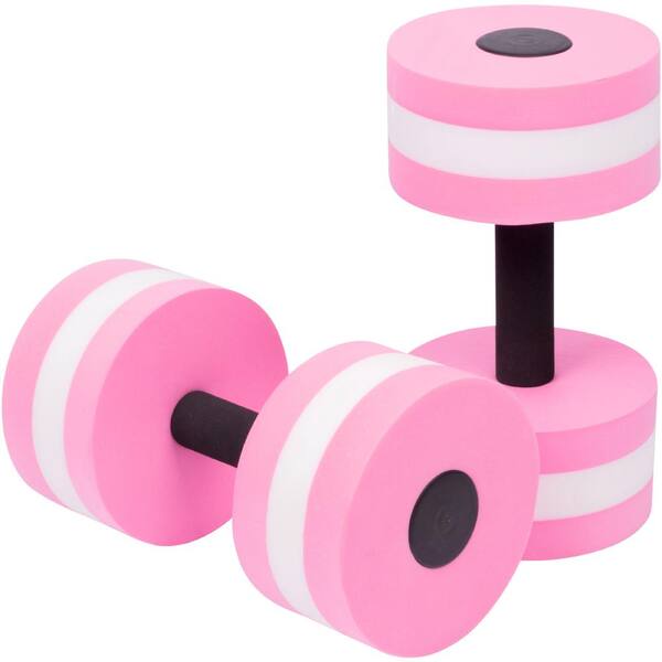 2x Pink Water Dumbbells Aquatic Exercise Dumb bells Water Aerobics Workouts Barbells