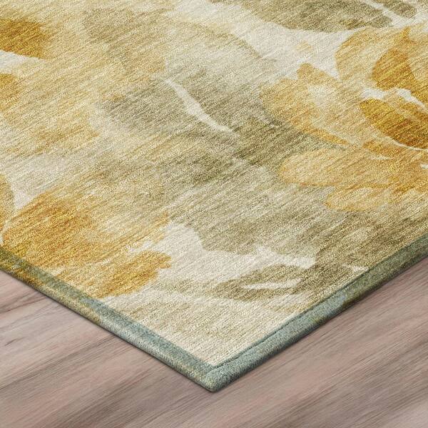 Chantille Machine Washable Indoor/Outdoor Abstract ACN3022 Gold 2 ft. x 7 ft. Runner Rug