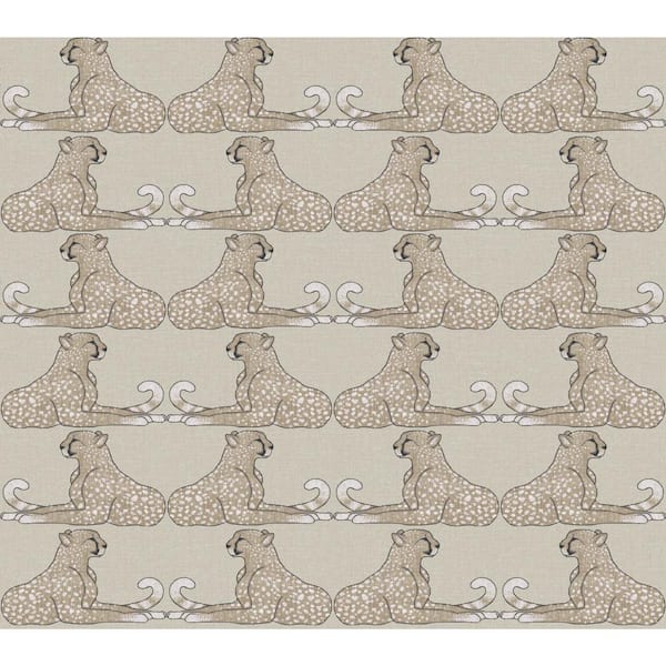 York Wallcoverings 45 sq ft Reclining Cheetahs Beige Peel and Stick Non-woven Wallpaper