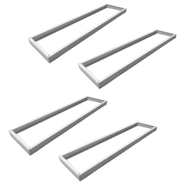1 ft. x 4 ft. Height 2 1/2 in. Surface Mount Kit for 1 x 4 ft. Flat Panel Light or Troffer Light Metal Frame Kit 4-Pack