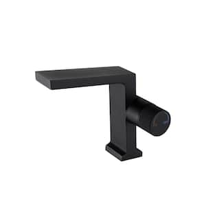 Single Handle Single Handle Bathroom Vessel Faucet with Ceramic Disc Valves in Matte Black No Deckplate or Drain Kit