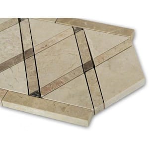 Grand Crema Marfil Border 6 in. x 12 in. x 10 mm Polished Marble Floor and Wall Tile