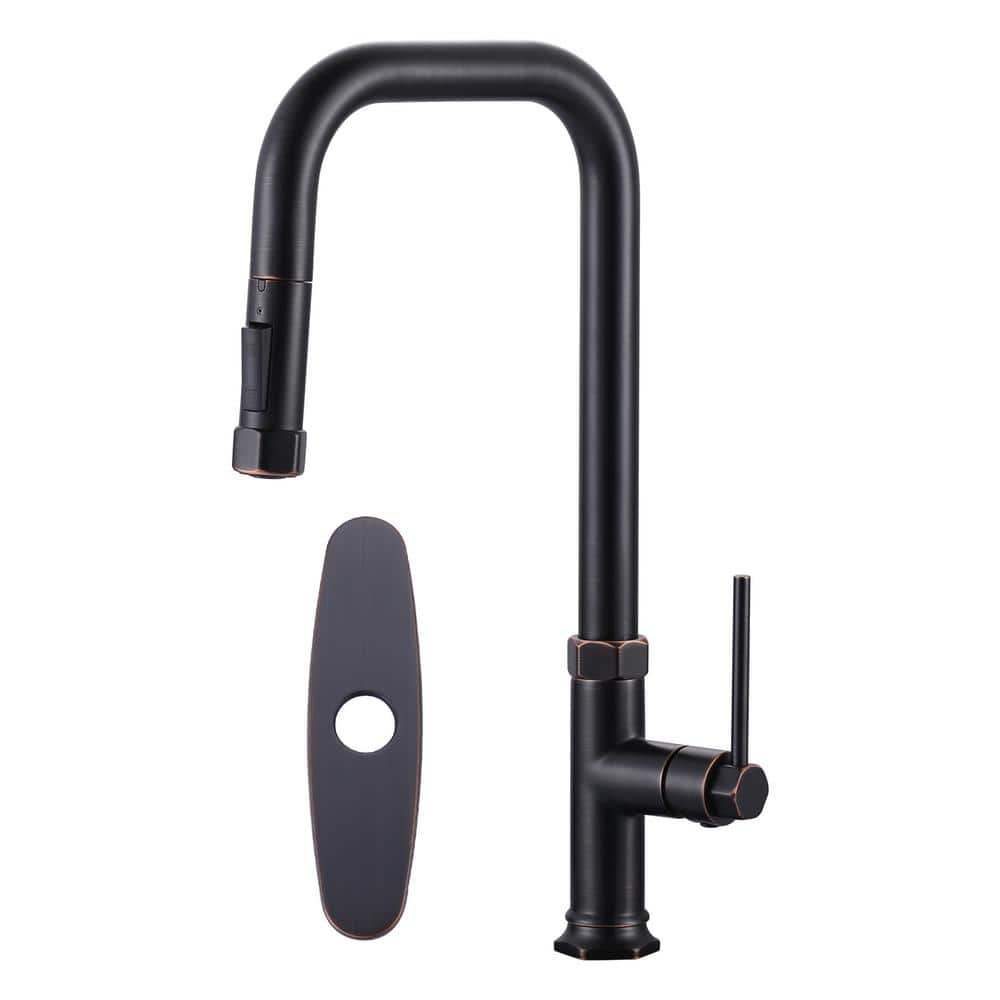 Single Handle 2-Water Modes Pull Down Sprayer Kitchen Faucet with Stainless Steel and Brass in Oil Rubbed Bronze price history on PriceWatchPro