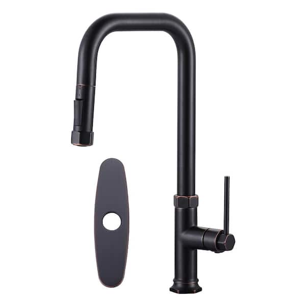 AVITAS Single Handle 2-Water Modes Pull Down Sprayer Kitchen Faucet with Stainless Steel and Brass in Oil Rubbed Bronze