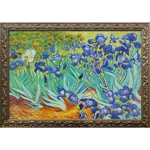 Irises Vincent Van Gogh Elegant Gold Framed Abstract Oil Painting Art Print 29.5 in. x 41.5 in.