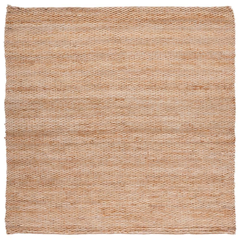 Natural 7' Square Handwoven Jute Area Rug