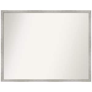 Shiplap White Narrow 29 in. x 23 in. Non-Beveled Rustic Rectangle Wood Framed Wall Mirror in White