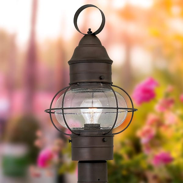 Nantucket 1-Light Rustique Steel Line Voltage Outdoor Weather Resistant Post Light with No Bulb Included