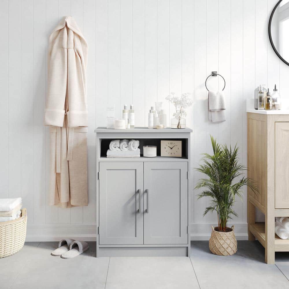 Vega 24 in. W x 12 in. D x 32 in. H Engineered Wood Linen Freestanding Linen Cabinet in Gray price history on PriceWatchPro