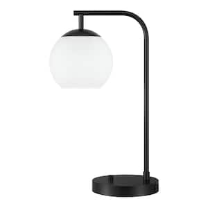 21.5 in. Frazier Table Lamp Black Milk Glass Shade