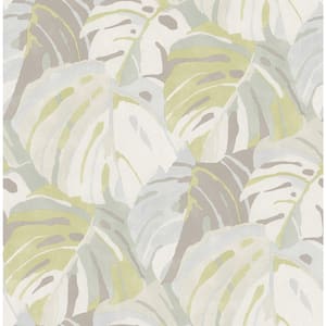 Larkspur, Lime Samara Monstera Leaf Paper Strippable Wallpaper Roll (Covers 56.4 sq. ft.)