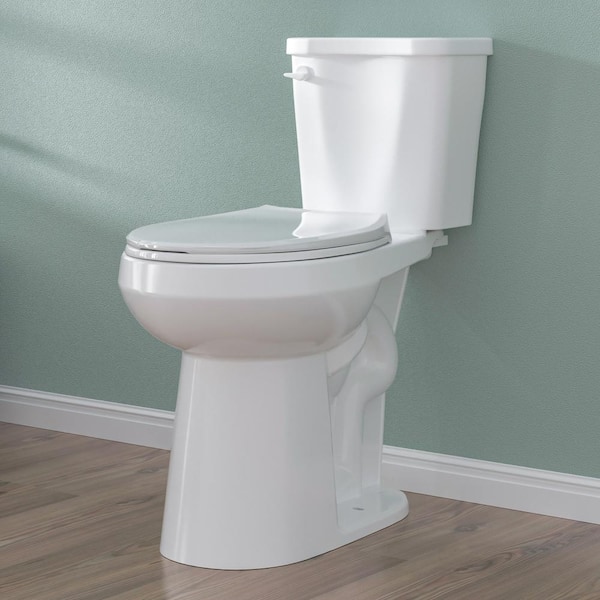 HOMLYLINK 21 in. Tall 2-Piece Toilet 1.28 GPF Single Flush Round Toilet in White Map Flush 1000 g Soft-Close 12 in. Rough in