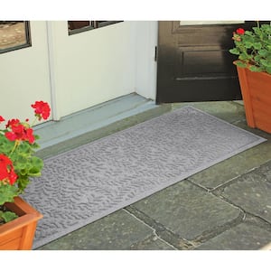 Waterhog Boxwood Medium Gray 30 in. x 97 in PET Polyester Indoor Outdoor Runner Doormat
