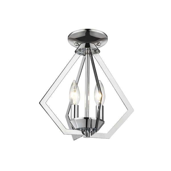 Livex Lighting Prism 2 Light Polished Chrome Convertible Mini Chandelier Ceiling Mount 40922 05 Livex Lighting Prism 2 Light Polished, 2 Light Polished Chrome Chandelier