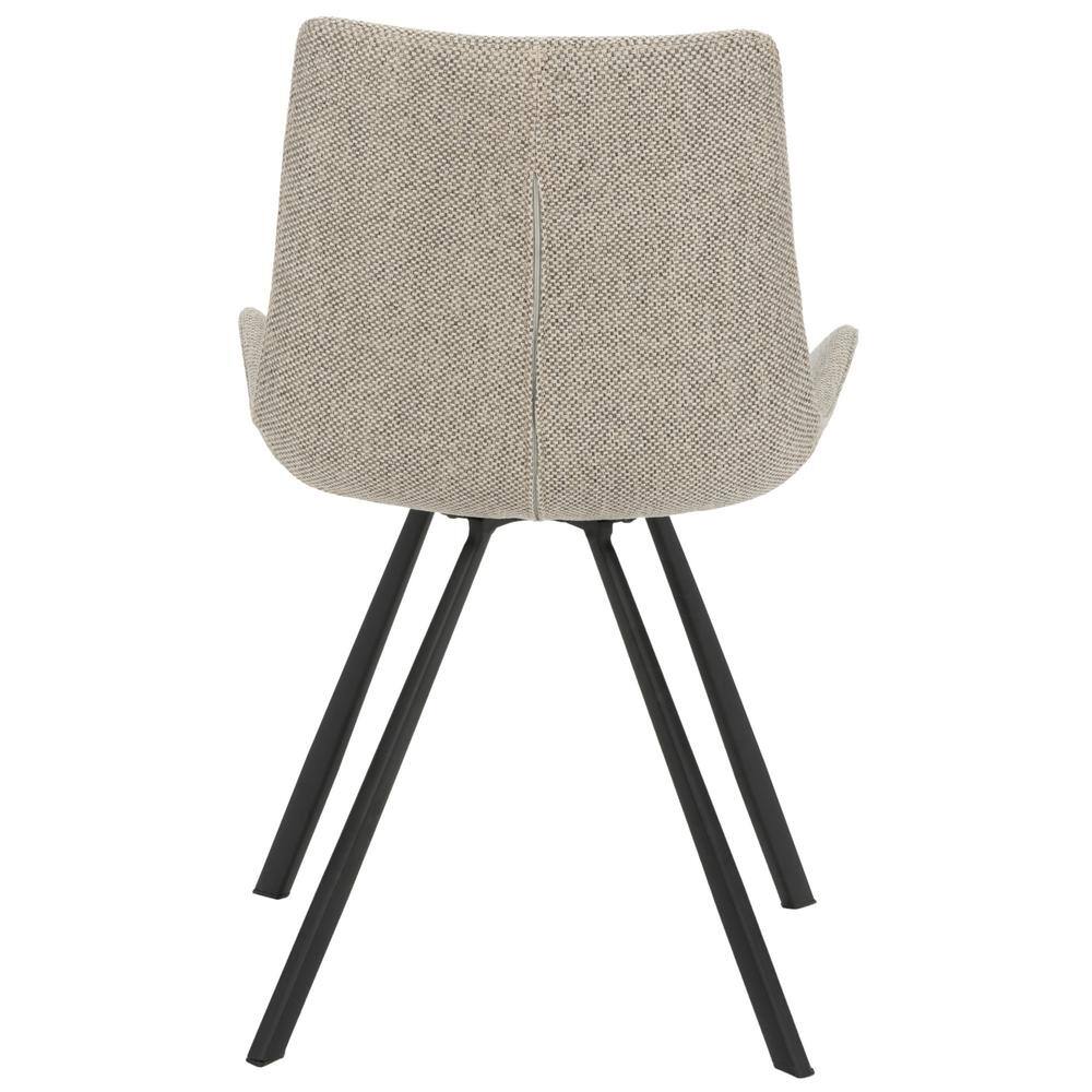 Light Grey Upholstered Mid-Century Modern Dining Chairs, Set of 2