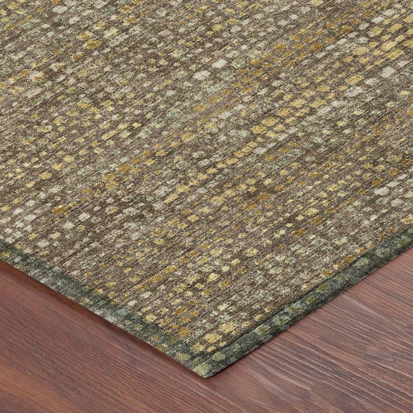 Chantille Machine Washable Indoor/Outdoor Abstract ACN2641 Chocolate 3 ft. x 4 ft. Area Rug
