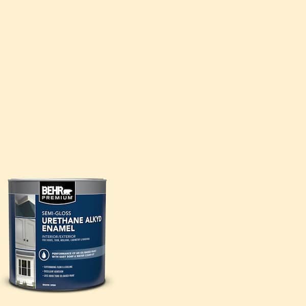 1 qt. #350A-2 Vanilla Milkshake Semi-Gloss Enamel Urethane Alkyd Interior/Exterior Paint