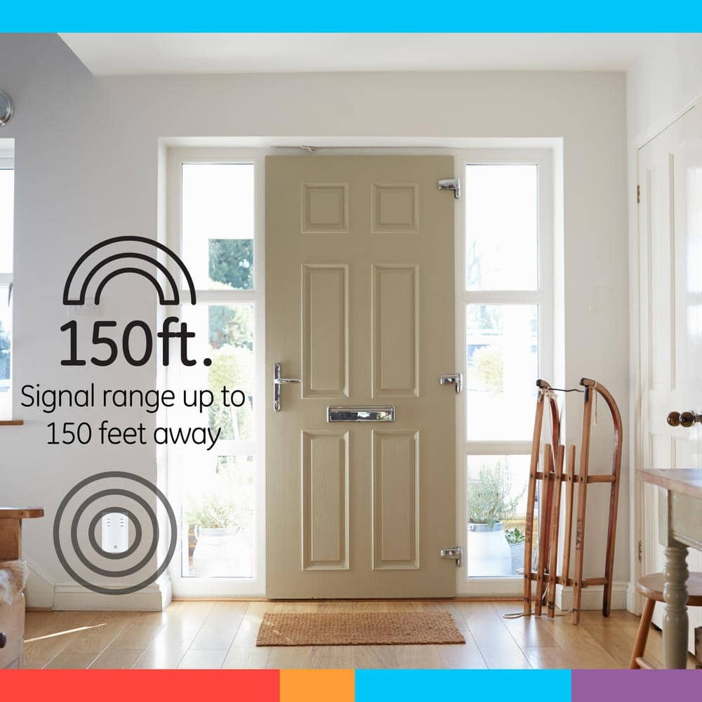 White Plastic Wireless Door Chime Set with Volume Control