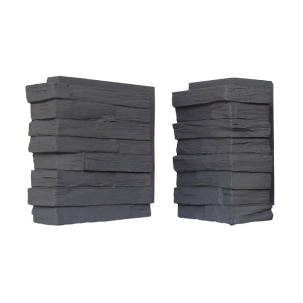 Polyurethane Faux Contemporary Slatestone Corners -Coal Mine