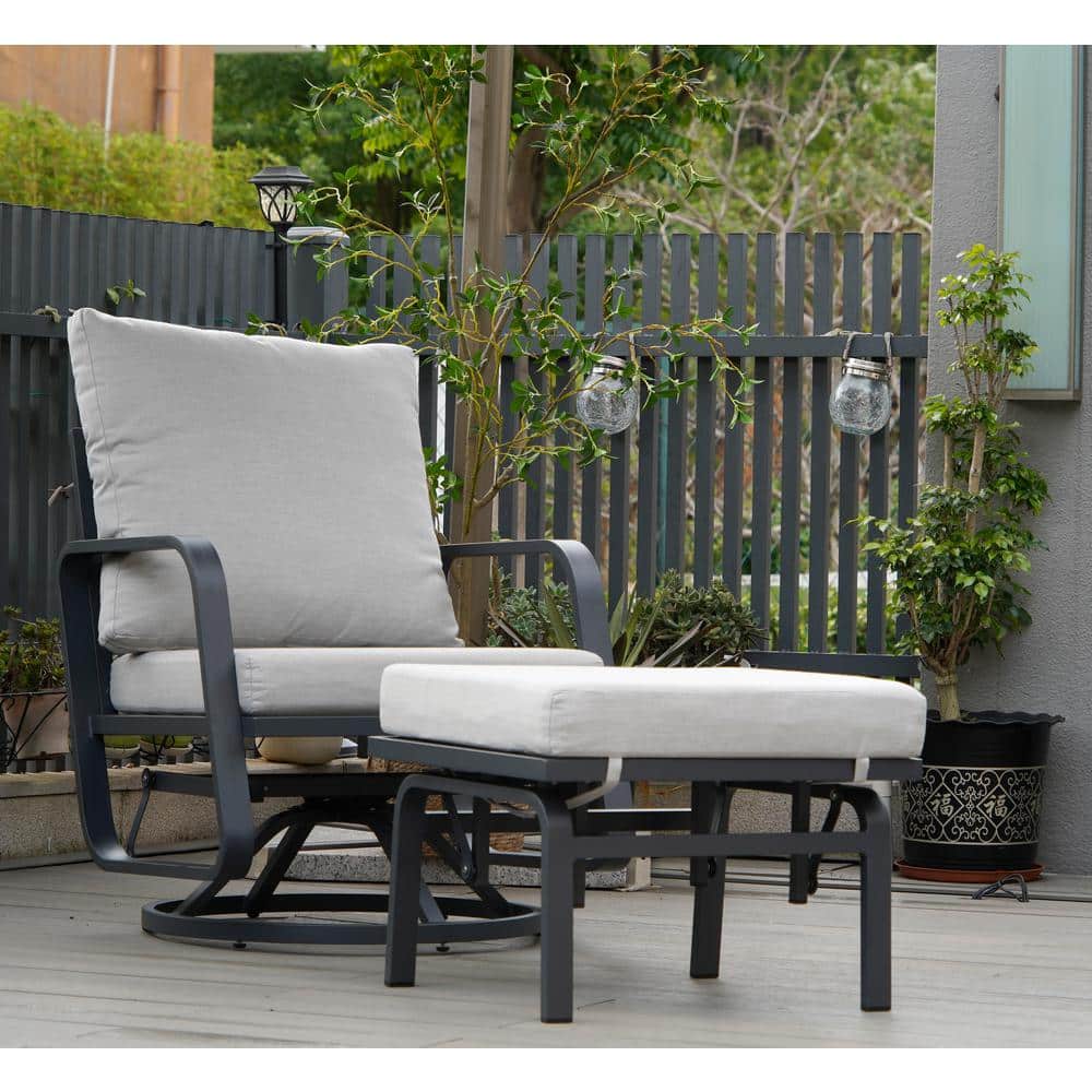 Patio Swivel Rocker Glider Sets: 2-Piece Aluminum Alloy Ensemble With 360°