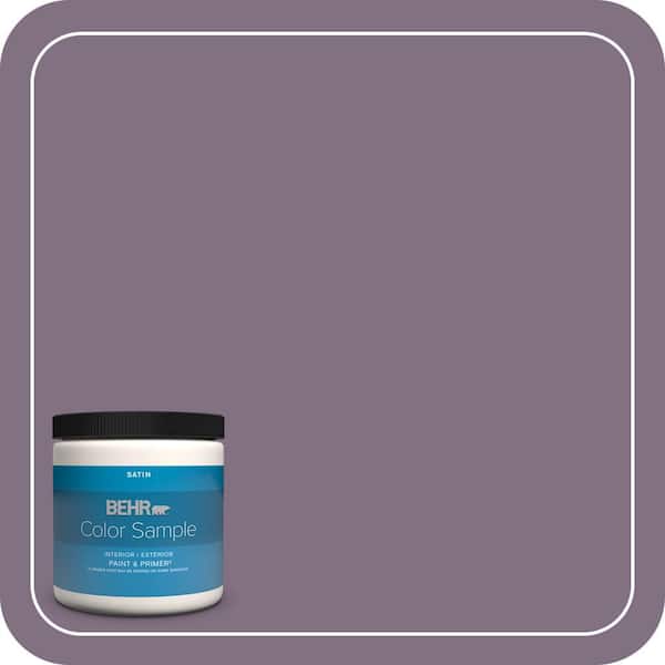 BEHR PREMIUM PLUS 8 oz. Home Decorators Collection #HDC-SP14-9 Decorative Iris Satin Enamel Interior/Exterior Paint & Primer Color Sample