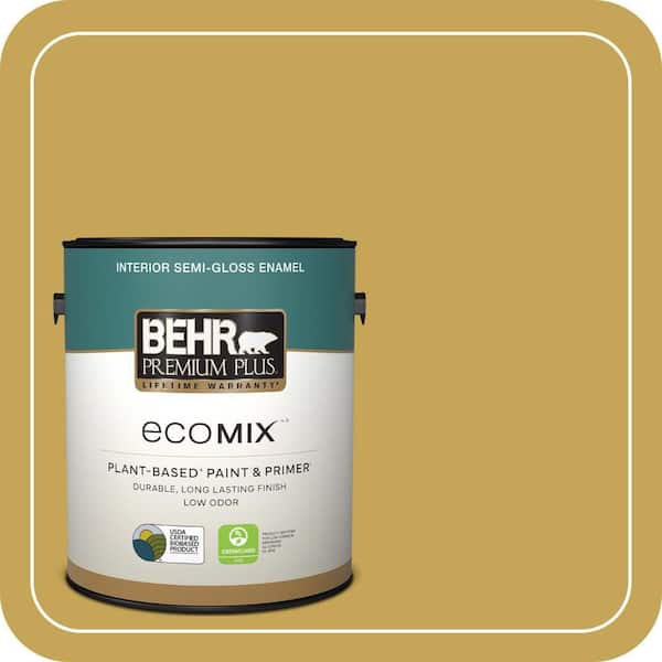 1 gal. #PPU6-18 Lemongrass Semi-Gloss Enamel EcoMix Plant-Based Interior Paint & Primer