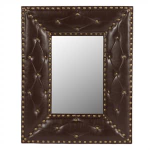 21 in. W x 26 in. H Small Rectangular MDF Framed Anti-Fog Wall Bathroom Vanity Mirror in Brown