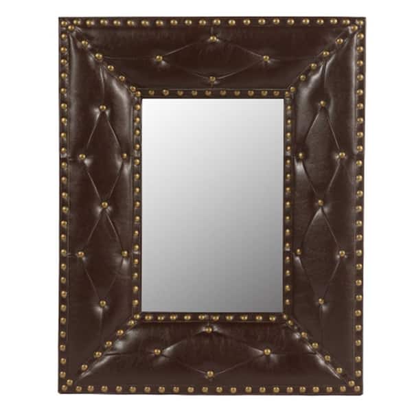 Unbranded 21 in. W x 26 in. H Small Rectangular MDF Framed Anti-Fog Wall Bathroom Vanity Mirror in Brown