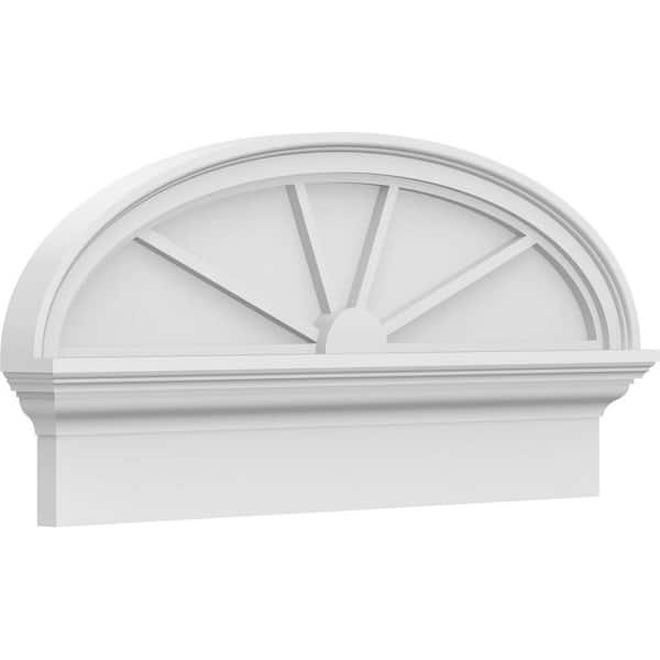 Ekena Millwork 2-3/4 in. x 30 in. x 14-3/8 in. Elliptical 4-Spoke Architectural Grade PVC Combination Pediment Moulding
