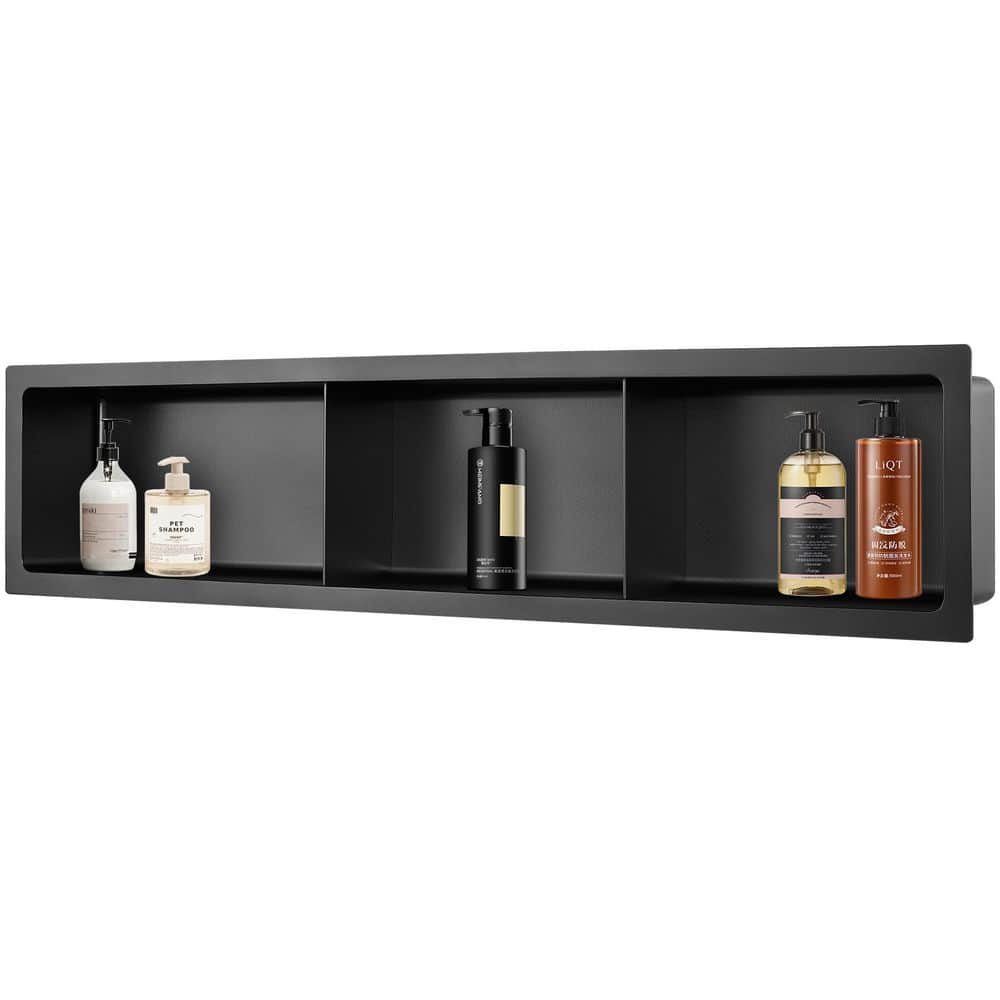 Golden Vantage HEX 8 in. W x 36 in. H x 4 in. D Black Shower Niche