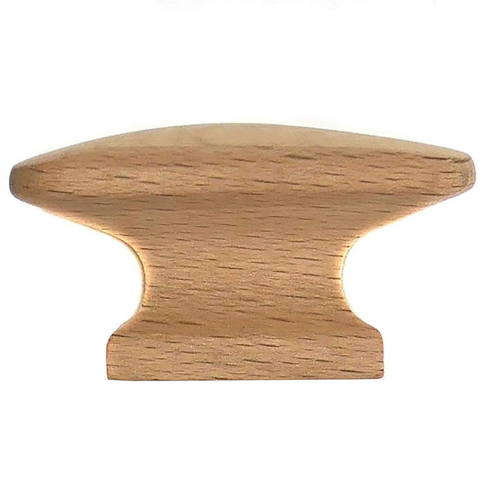 Natural Wood Square Cabinet Knob with Mounting Hardware