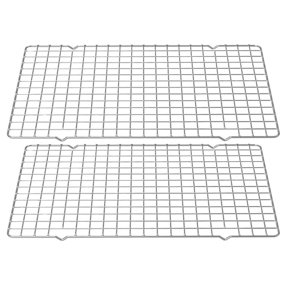 Tempering Rack Kitchen Anqtovp Stainless Steel Silver 2-Pack Cooling Rack for Baking and ...