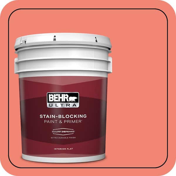 BEHR ULTRA 5 gal. #T16-07 Coralette Extra Durable Flat Interior Paint & Primer