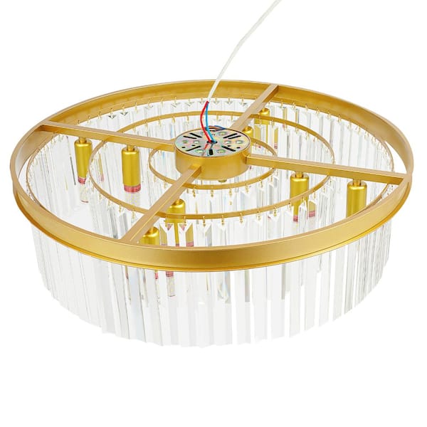 OUKANING 23.62 in. 8-Light Gold Modern Flush Mount Ceiling Light