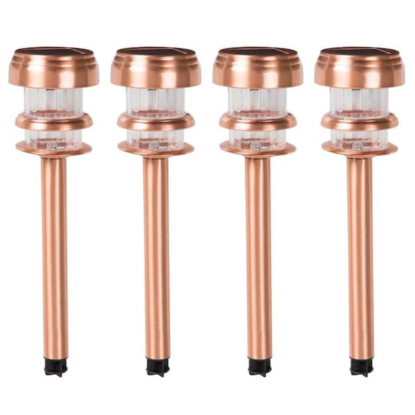 Solar Powered Copper Path LED Lights (4-Pack)