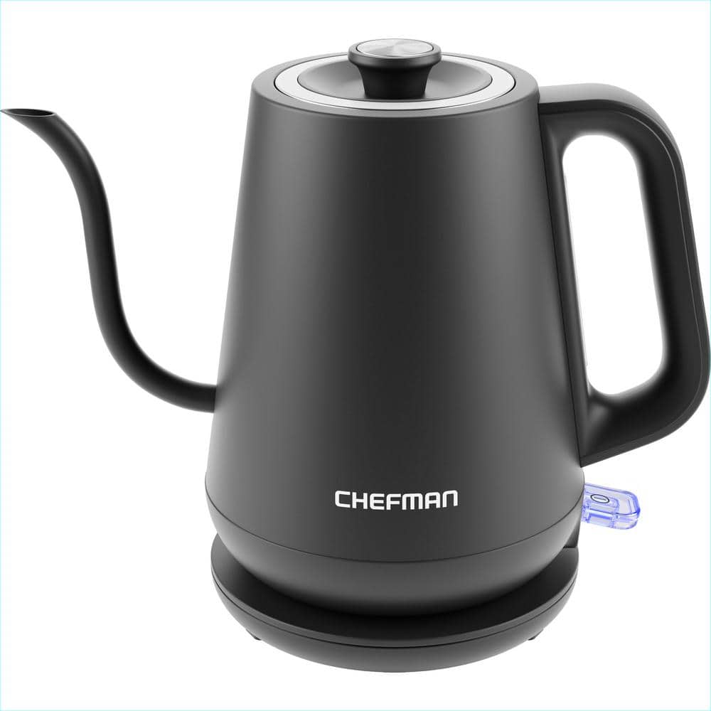 Chefman 0.8L Black Stainless Steel Electric Gooseneck Kettle