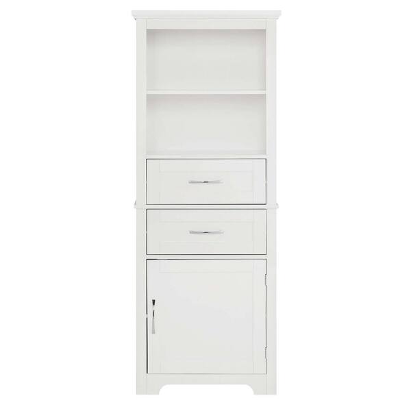 23.63 in. W X 11.82 in. D X 60 in. H White Linen Cabinet Storage ...