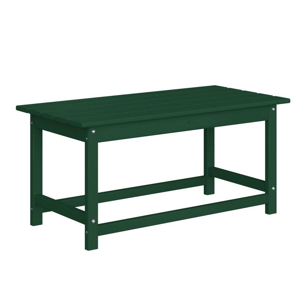 Mason Dark Green Poly Plastic Fade Resistant Outdoor Patio Rectangle Adirondack Coffee Table price history on PriceWatchPro