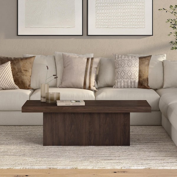 Torren 47.5 in. Alder Brown Rectangle MDF Top Coffee Table