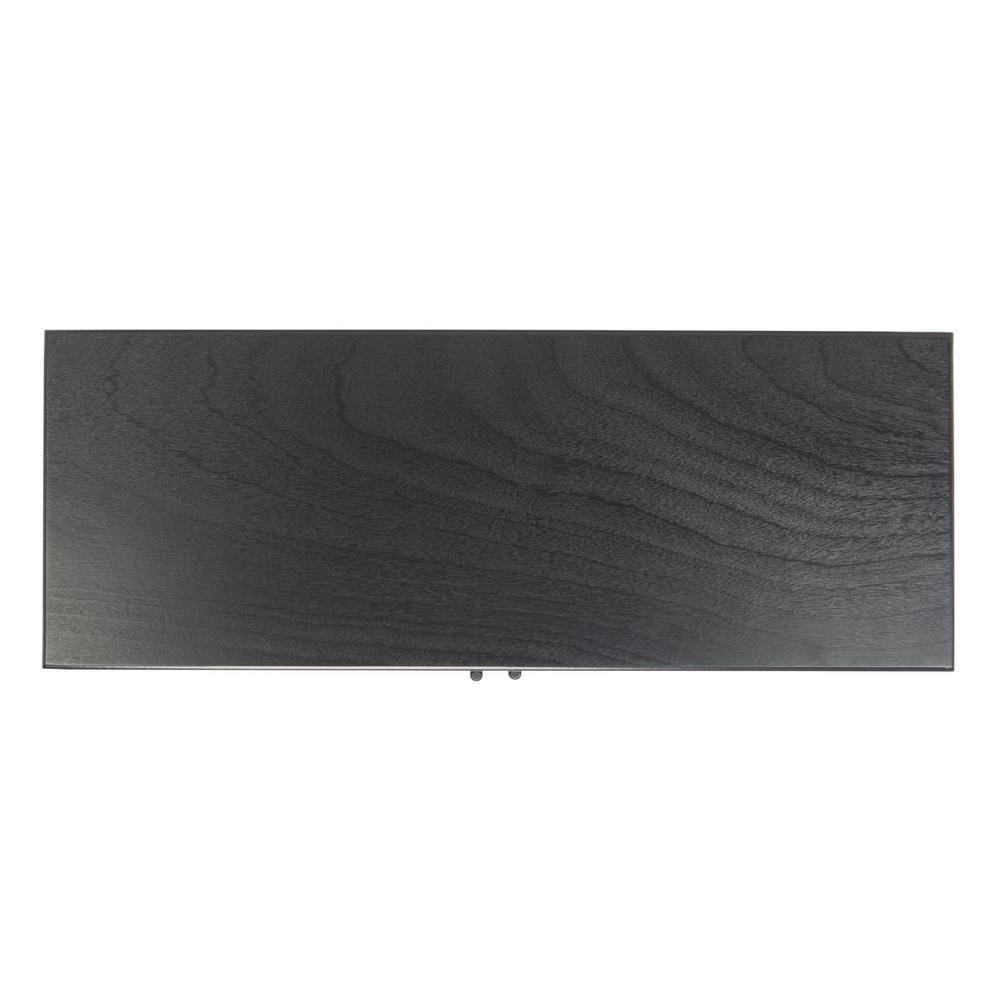 Black Wood and Metal Herringbone Storage Accent Cabinet
