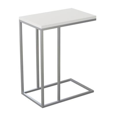 Accent Table White And Silver Frame