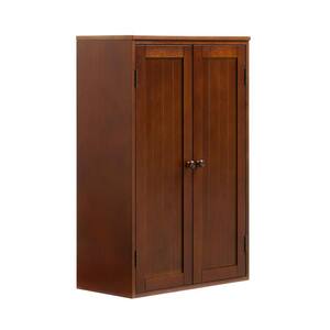 23.25 in. W x 12 in. D x 36 in. H Walnut Brown Linen Cabinet with Adjustable Shelf and 2-Doors for Bathroom