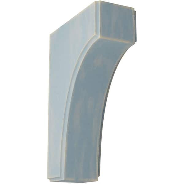 Ekena Millwork 1-3/4 in. x 6 in. x 4 in. Driftwood Blue Clarksville Wood Vintage Decor Bracket