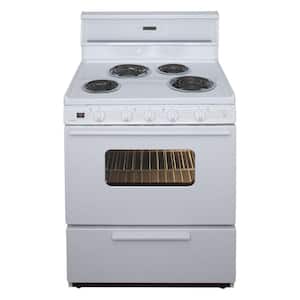 30 in. 3.91 cu. ft. Electric Range in White with Black Trim
