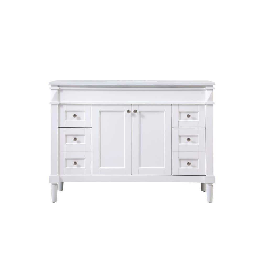Simply Living 48 in. W x 21 in. D x 35 in. H Bath Vanity in White with Ivor