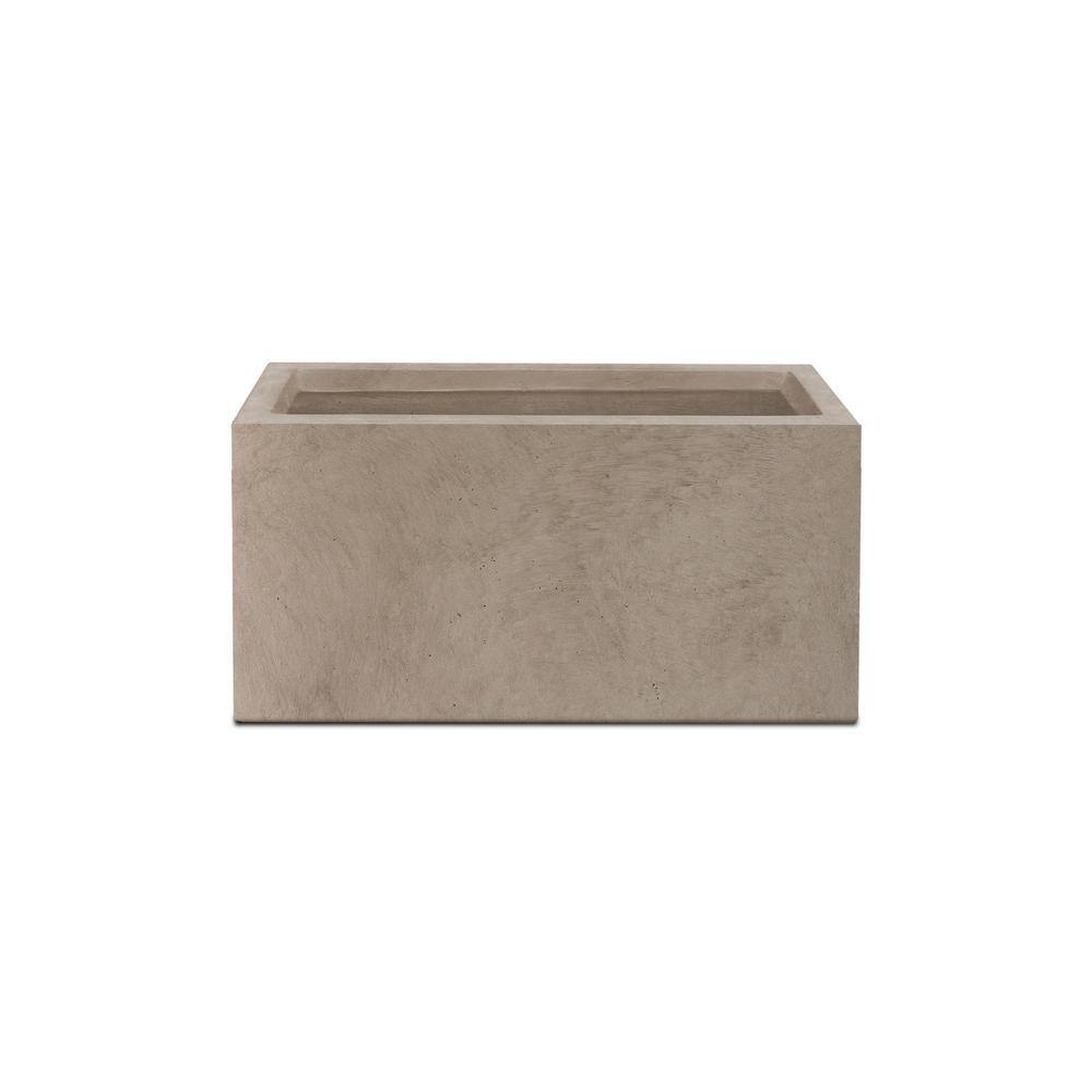 23.8 in. L Rectangular Weathered Finish Lightweight Concrete Long Low Plant