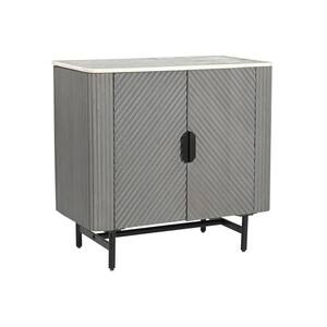 Nebulous Grey and White 30 in. H Storage Cabinet with Two Doors