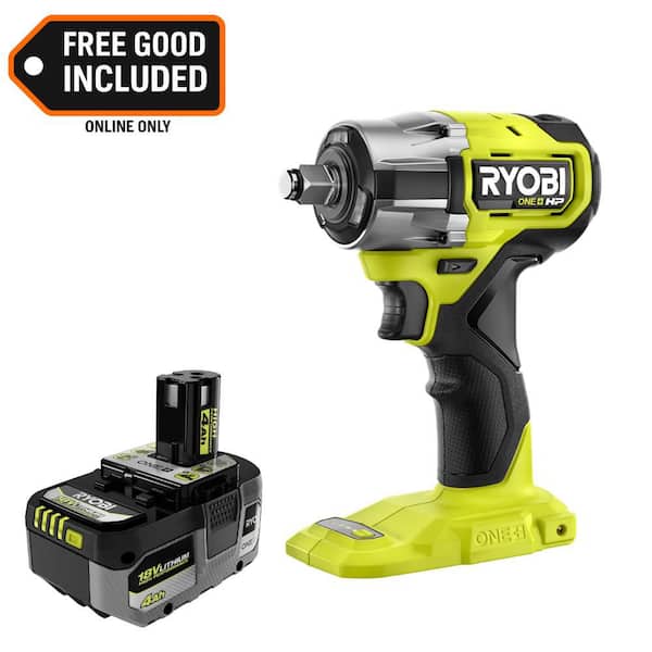 ONE+ HP 18V Brushless Cordless Compact 1/2 in 4 Mode Impact Wrench with 4.0 Ah HIGH PERFORMANCE Battery