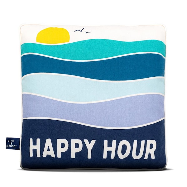 Life Is Good Happy Hour Outdoor Throw Pillow